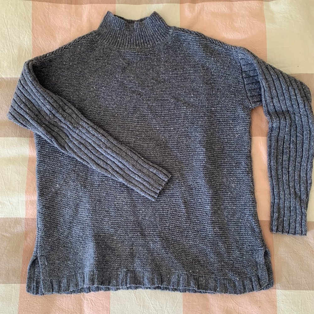Turtle Neck Slate Blue Chunky Sweater